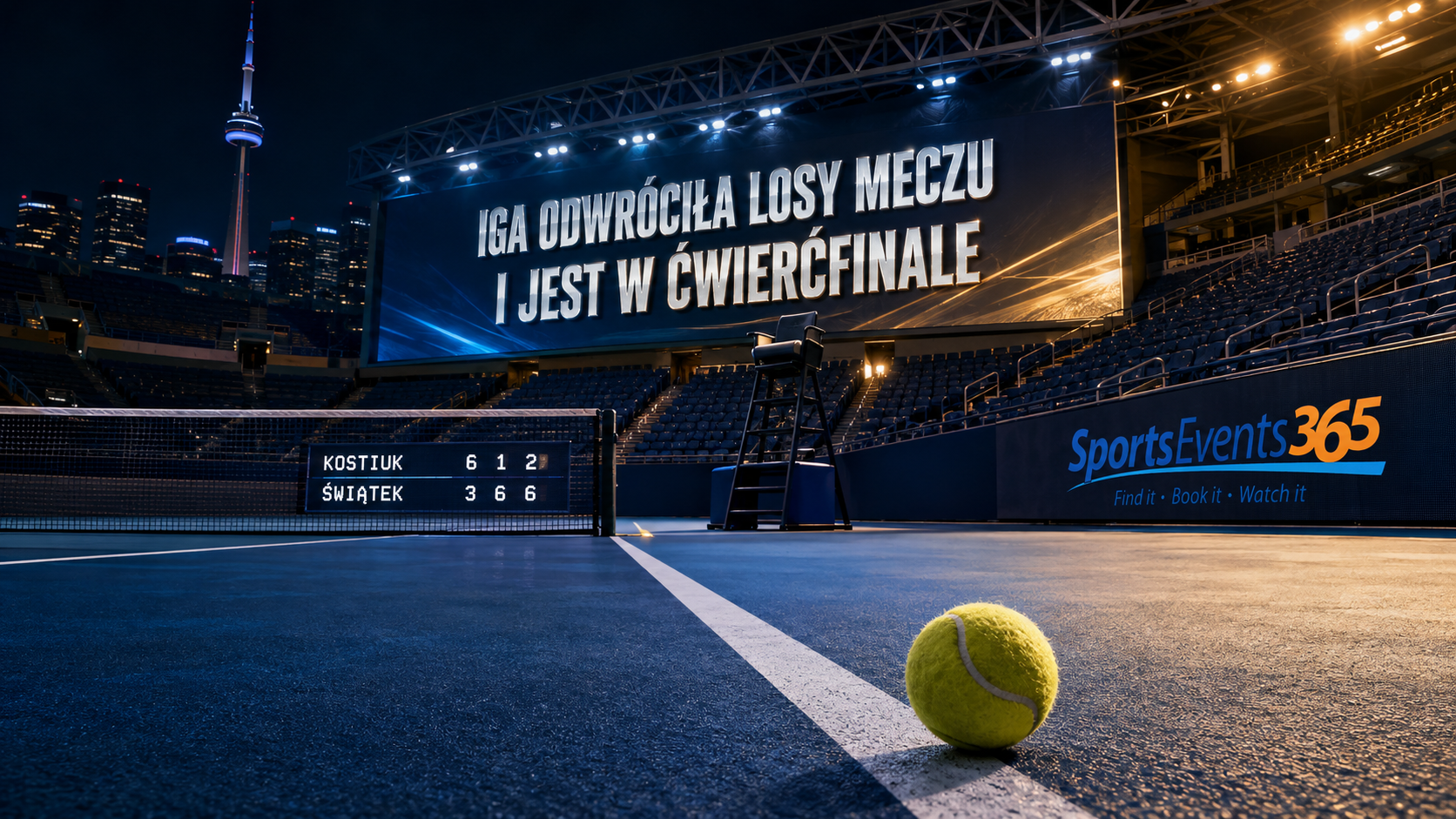 Iga Świątek odwróciła mecz z Martą Kostiuk. Polka w ćwierćfinale WTA 1000 w Toronto