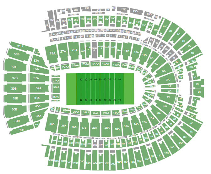 Bekijk de zitplaatsindeling van Kenan Memorial Stadium