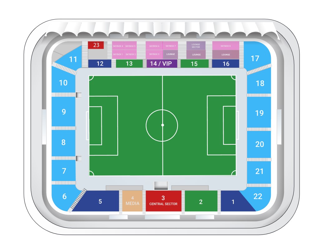 Imagen del mapa de asientos del Bank Respublika Arena