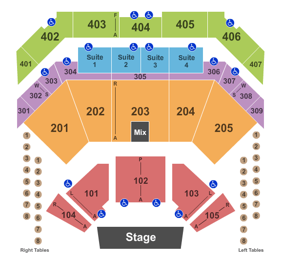Choctaw Casino & Resort - Durant seating map