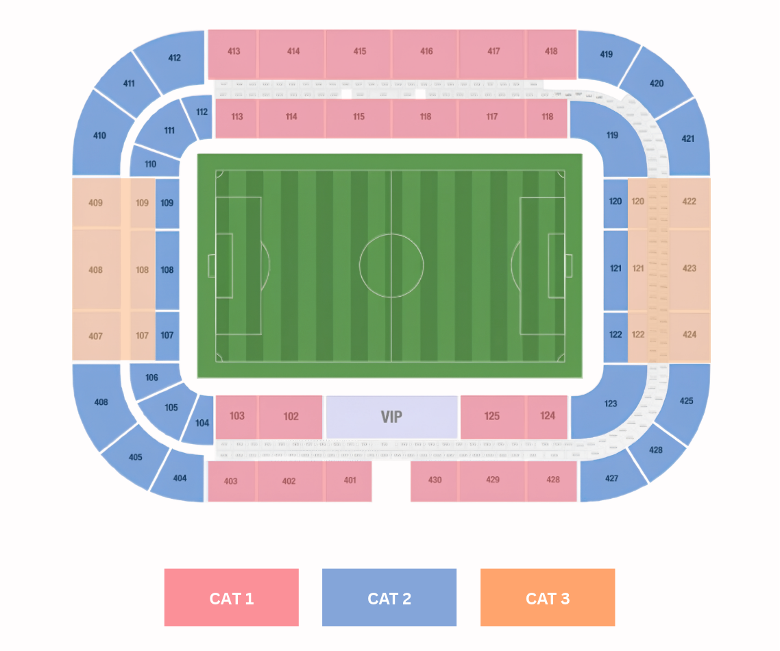 แผนที่ที่นั่งของ Tupras Stadium (Besiktas Stadium)